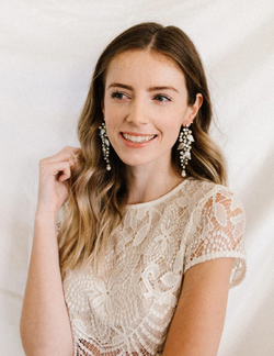 Leaf and pearl earrings