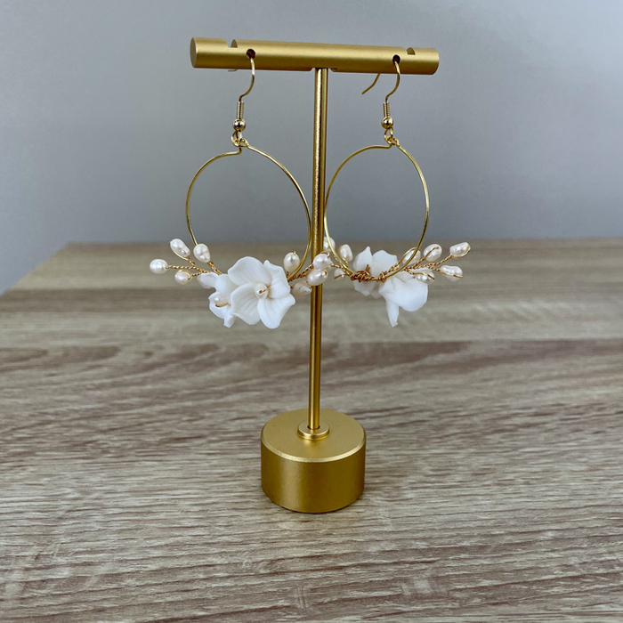Pearl & Porcelain hoops