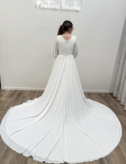 Modest LDS Wedding Dress NZ | Long Sleeve Temple Gown 