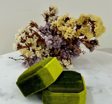 Velvet Hexagonal Box