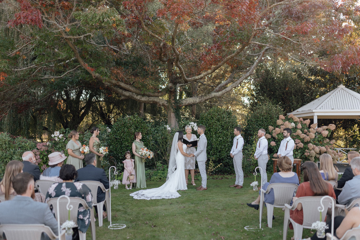 Bubbly and Fun Garden wedding in Masterton